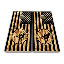 Lineman Cornhole Wrap Laminated 3M Vinyl Wrap Set -UV Protected