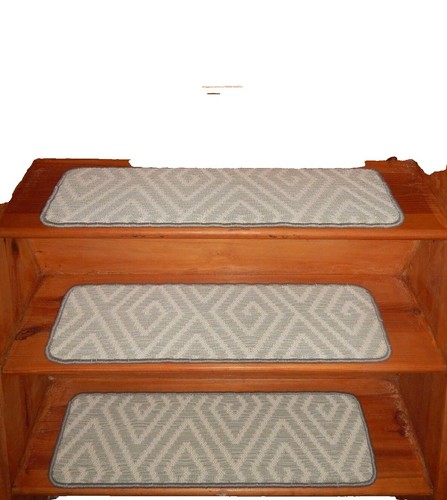 Bullnose Carpet Sisal Stair Treads Set Of 14 - Anti-Slip, Washable, Pet-Friendly Rug Covers For Wooden Steps, 9.44x29.5x1.9 Inches, Golden