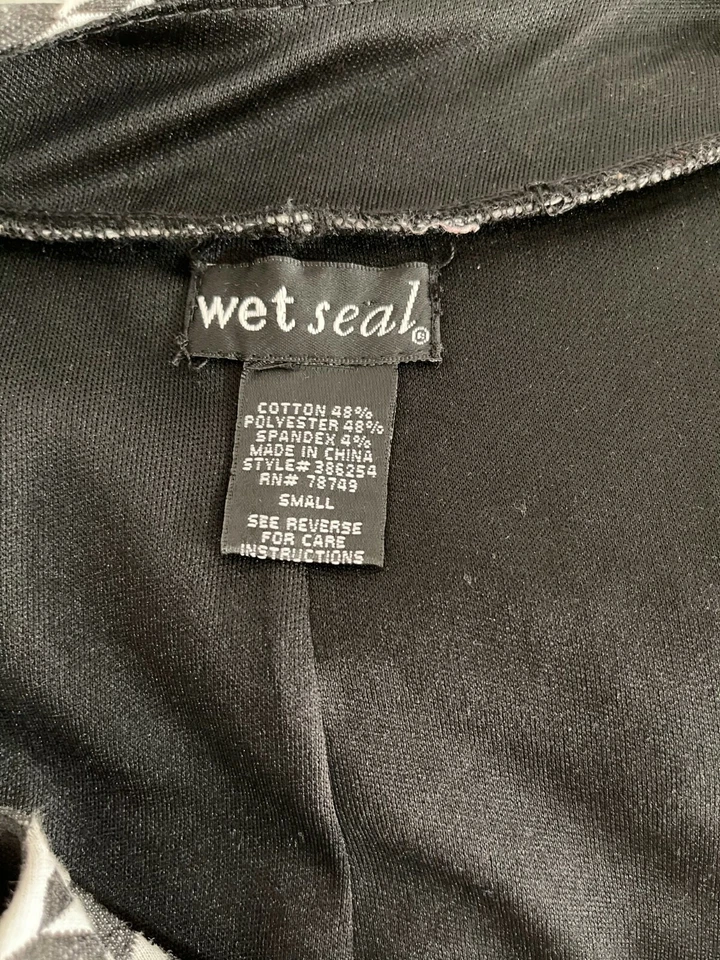 Vestido para mujer Wet Seal sin mangas con cinturón pata de gallo blanco/negro talla S Foto 4 de 4