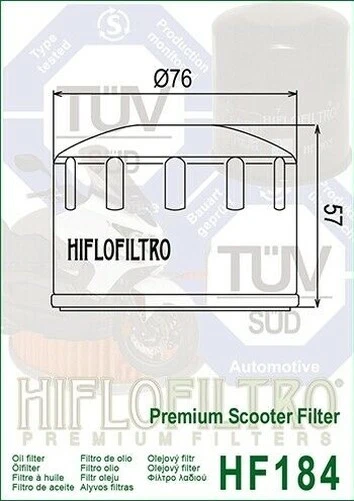 Hiflofiltro Calidad OE Recambio Filtro de Aceite Para Gilera Fuoco 500 / Nexo - Imagen 2 de 2