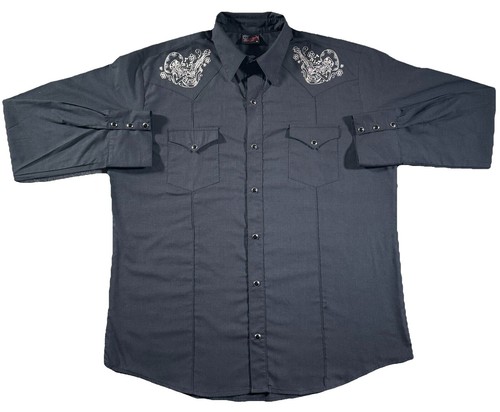 Steady Last Call Button Shirt Men's 3X Black/Red Tiki Bowling