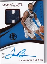 2017-18 Immaculate Collection Patch Autographs Red #HBN Harrison Barnes 5/15