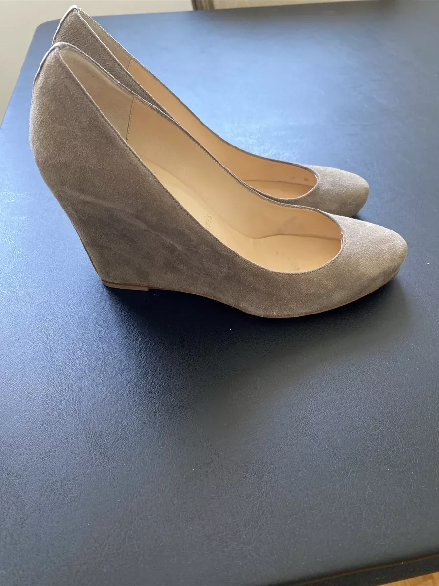 Christian Louboutin beige suede wedge pumps shoes sz. box/1 dust | eBay