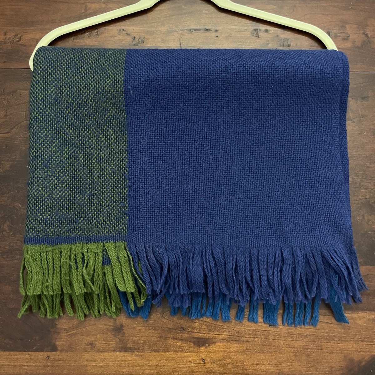 Churchill Handwoven Wool Shawl Scarf Wrap Blue Green Check Churchill Handwoven Wool Shawl Scarf Wrap Blue Green Check