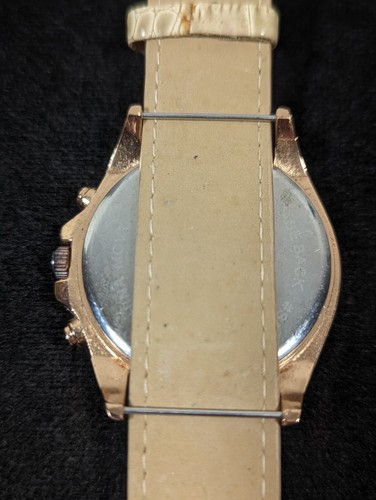 XOXO Rose Gold Tone Dial Crystal Accent Round Case Beige Band Watch - Picture 8 of 8