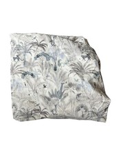 Crate and Barrel Kids Jungle Crib Fitted Sheet Blue White Lemur Giraffe Bird