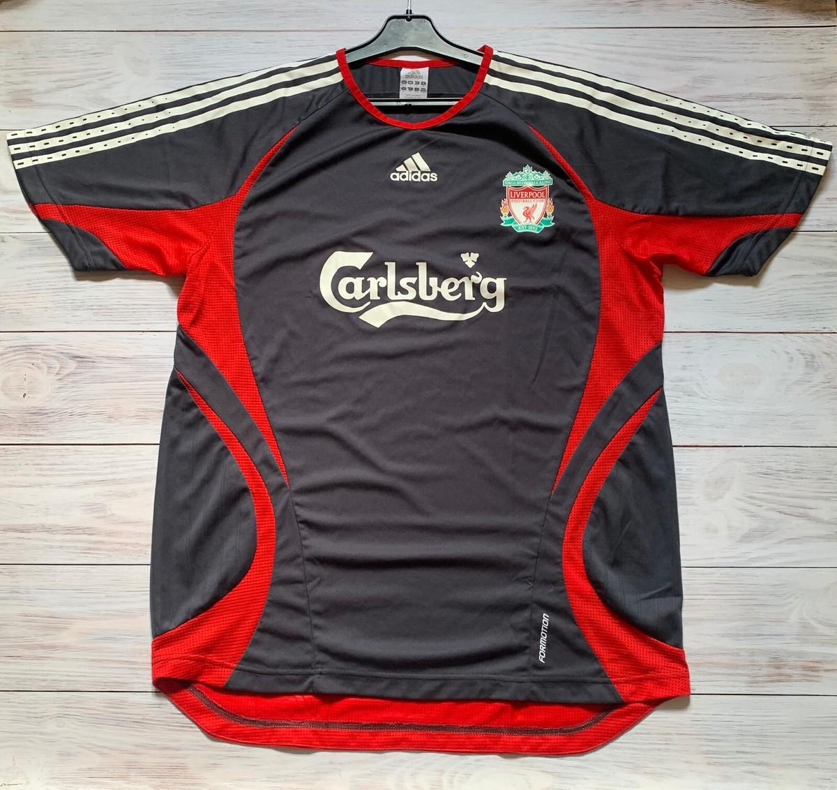 【美品】リヴァプールFC adidas トレーニングシャツ Carlsberg LIVERPOOL FC 2007-08 ADIDAS-FORMOTION TRAINING JERSEY SHIRT