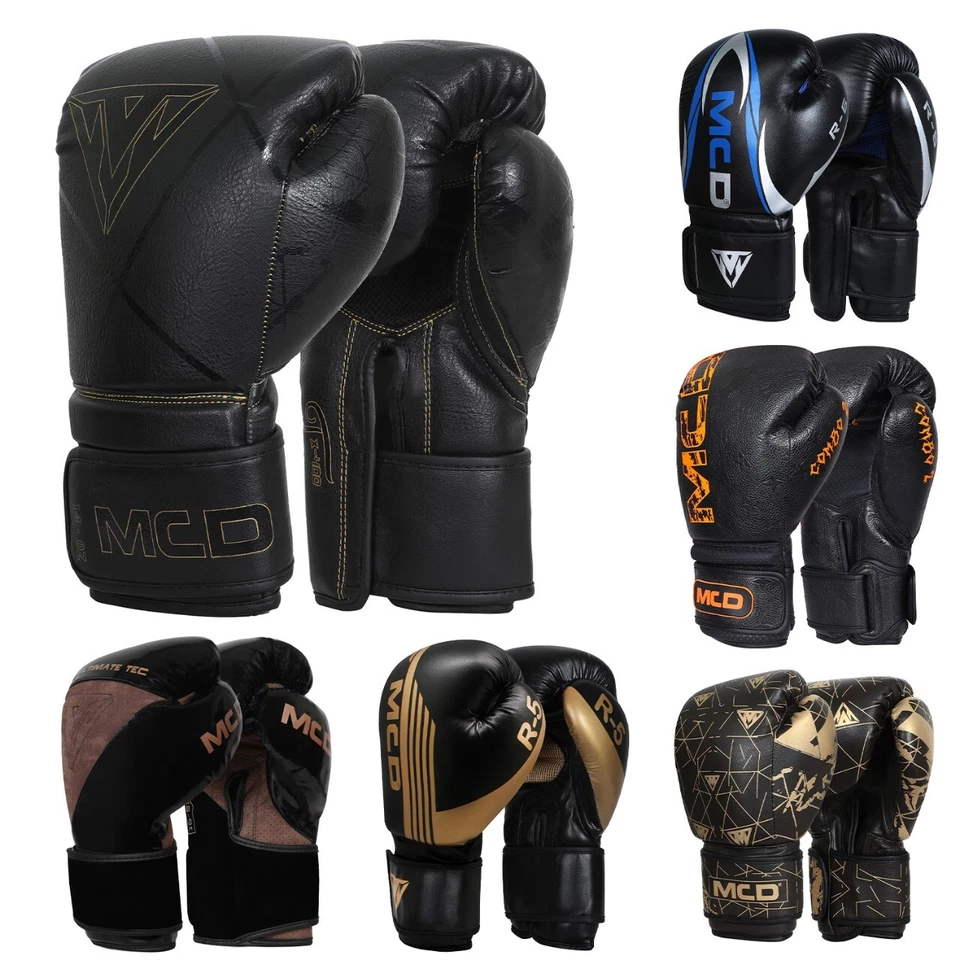 MCD SPORTS Leder Boxhandschuhe Profi MMA Sparring Stanztasche Training Flughandschuhe