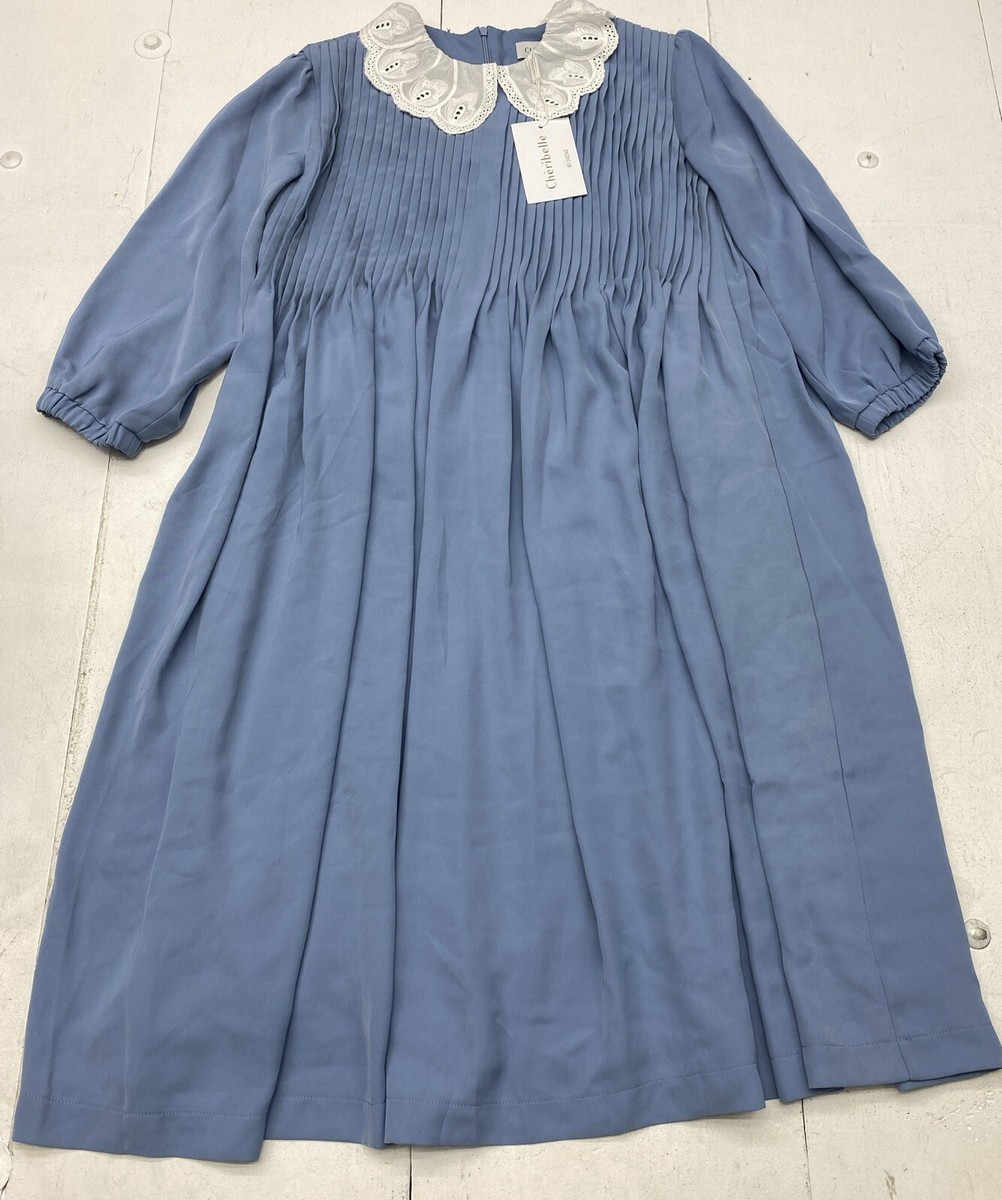 Cheribelle by ZigZag Girls Blue Collar Pleated Dress Size 20 | eBay Cheribelle by ZigZag Girls Blue Collar Pleated Dress Size 20 | eBay