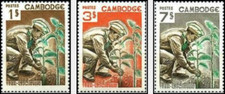 Timbres Flore Reboisement Arbres Cambodge 175/177 * - 81937FS