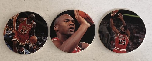 Michael Jordan Pogs Milk Cap Trading Cards Lot Of 3 Upper Deck #21 22 23
