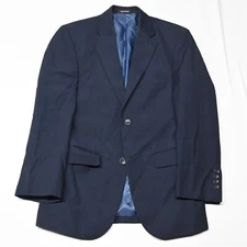 Pronto Uomo 36S Navy Blue 100% Wool Mens Blazer Suit Jacket Sport Coat