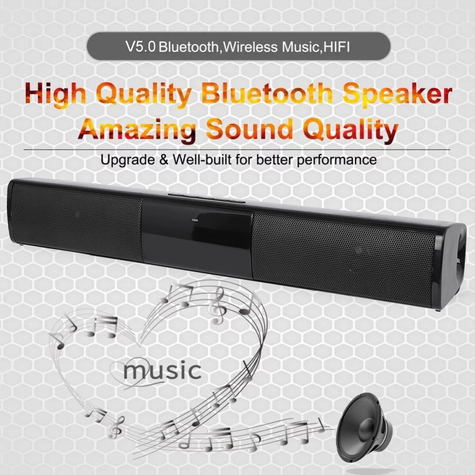 Home Theater Sound Bar for TV/PC/Phone Bluetooth Wireless & Wired Stereo Speaker - Image 3 of 4
