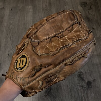 Gant De Baseball Wilson A2000 XLC Vintage - 1981 - Fabriqué Aux USA - Cuir Marron