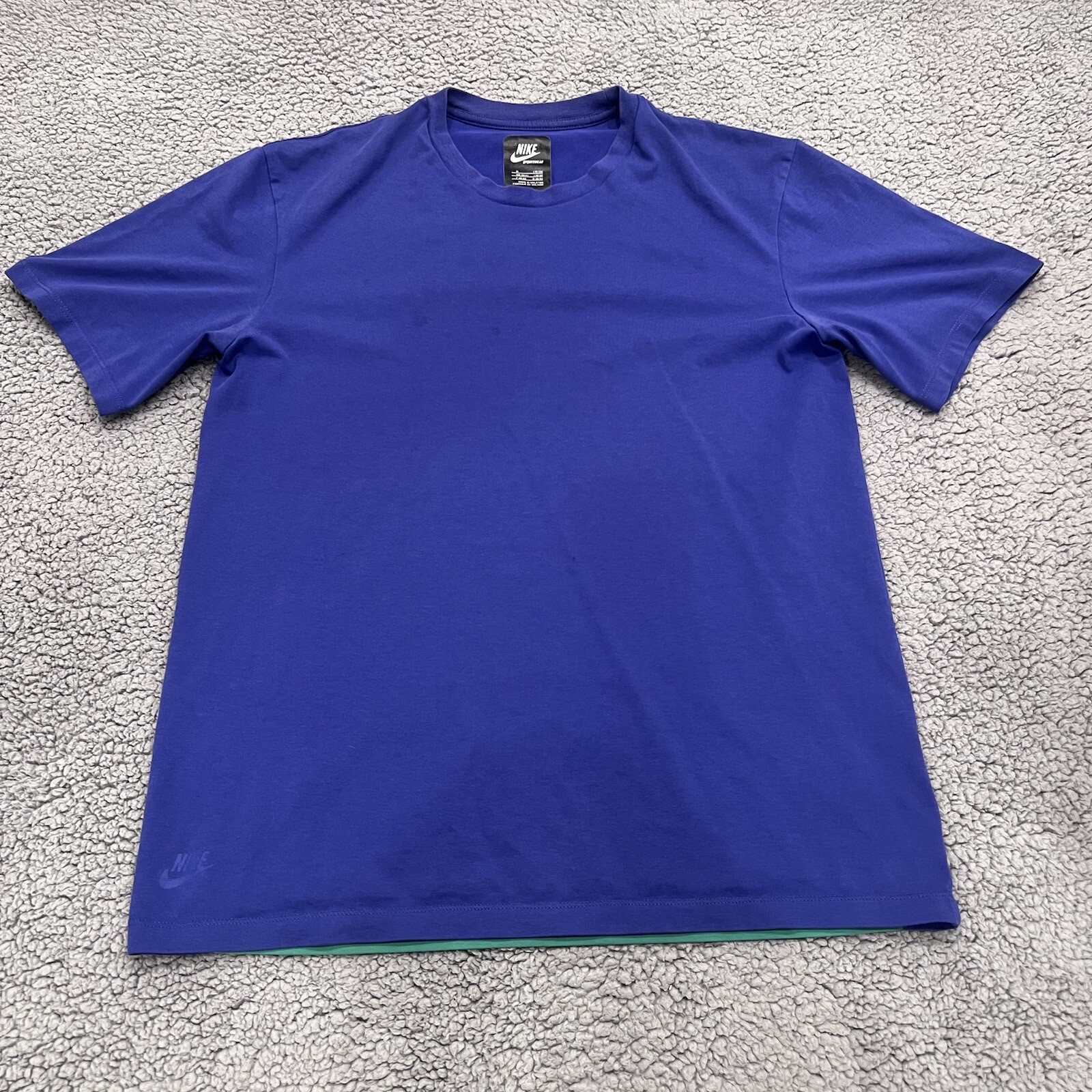 Nike Shirt Mens Sportswear T-Shirt Blue Crew Neck AUTHENTIC Short Sleeve Adults