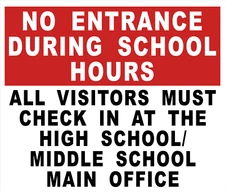 No Entrance During School Hours All Visitors Must Check In Decal Multi-Pack