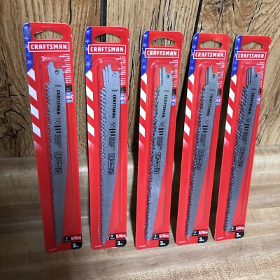 15 Blades Craftsman CMAR596P3 Bi-Metal Reciprocating Saw Blades 9'' 5/6TPI New