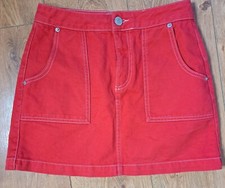 Bdg urban outfitters red a-line denim short mini skirt womens size S