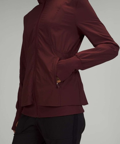 Giacca donna Lululemon Sights vista full zip taglia 10 rossa Merlot leggera nuova con etichetta - Foto 2 di 7