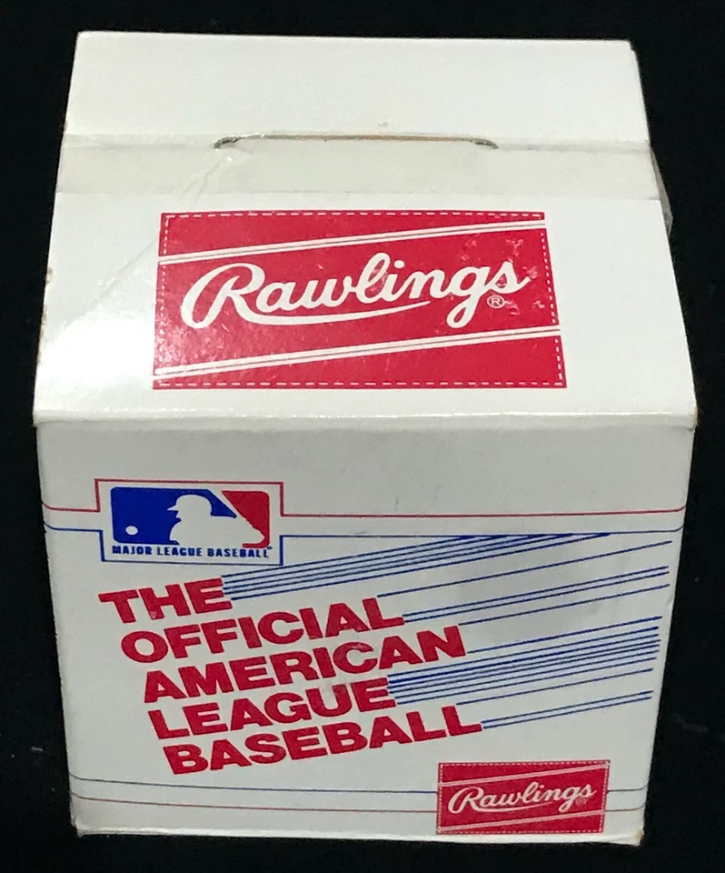 Винтажная оригинальная бейсбольная коробка RAWLINGS AMERICAN LEAGUE AL 1985 BOBBY BROWN БЕЛАЯ - Изображение 2 из 4