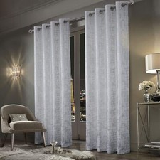always4u White Soft Velvet Curtains 95 Inch Length Luxury Bedroom Curtains Si...
