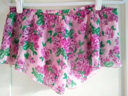 Luxurious Pink Floral Rose Chiffon Lingerie Shorts. New! Beautiful - Picture 2 of 2