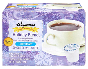 Wegmans Coffee Capsules, HOLIDAY BLEND, Light Roast, Single Serve, 12 Count Pods | eBay