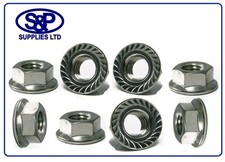 4MM 5MM 6MM 8MM 10MM 12MM ST/STEEL HEXAGON SERRATED FLANGE NUT 4mm TO 12mm A2