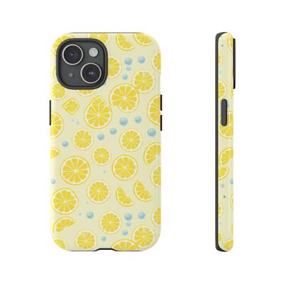 Citrus Lemon Phone Case, Tough Phone Cover, Summer Vibe Accessory Cute Gift Idea