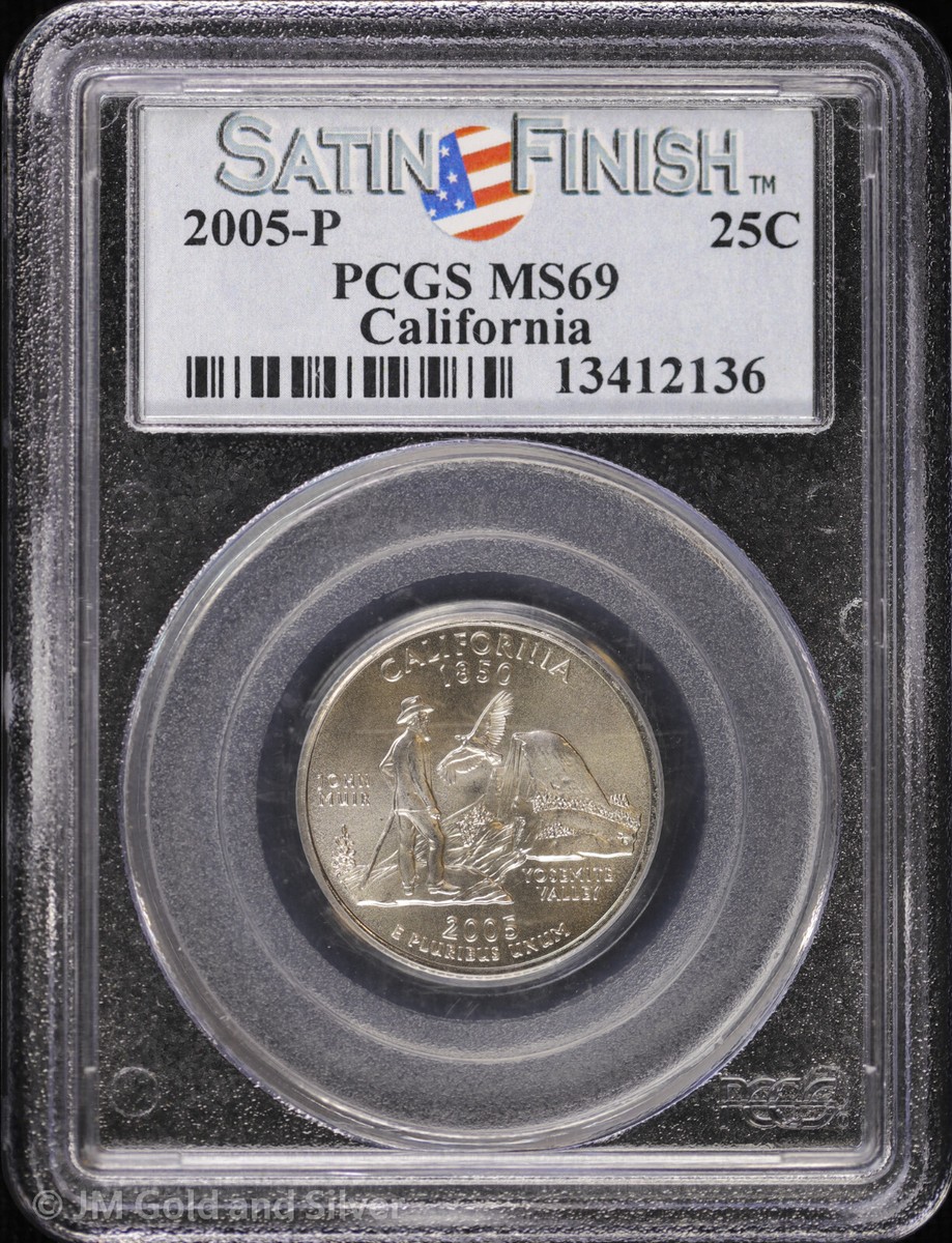 2005 P 25C California State Quarter PCGS MS 69 | CA Satin