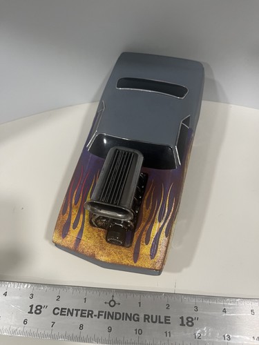 1/18 1970 PLYMOUTH CUDA MUSCLE MACHINE CUSTOM REPAIRED FLAMES DIE CAST METAL CAR - Picture 7 of 9