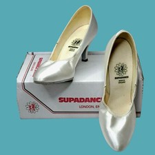 Supadance 1008 White Satin Latin Ballroom Dance Shoes Women UK 6.5 / US 8.5 VTG