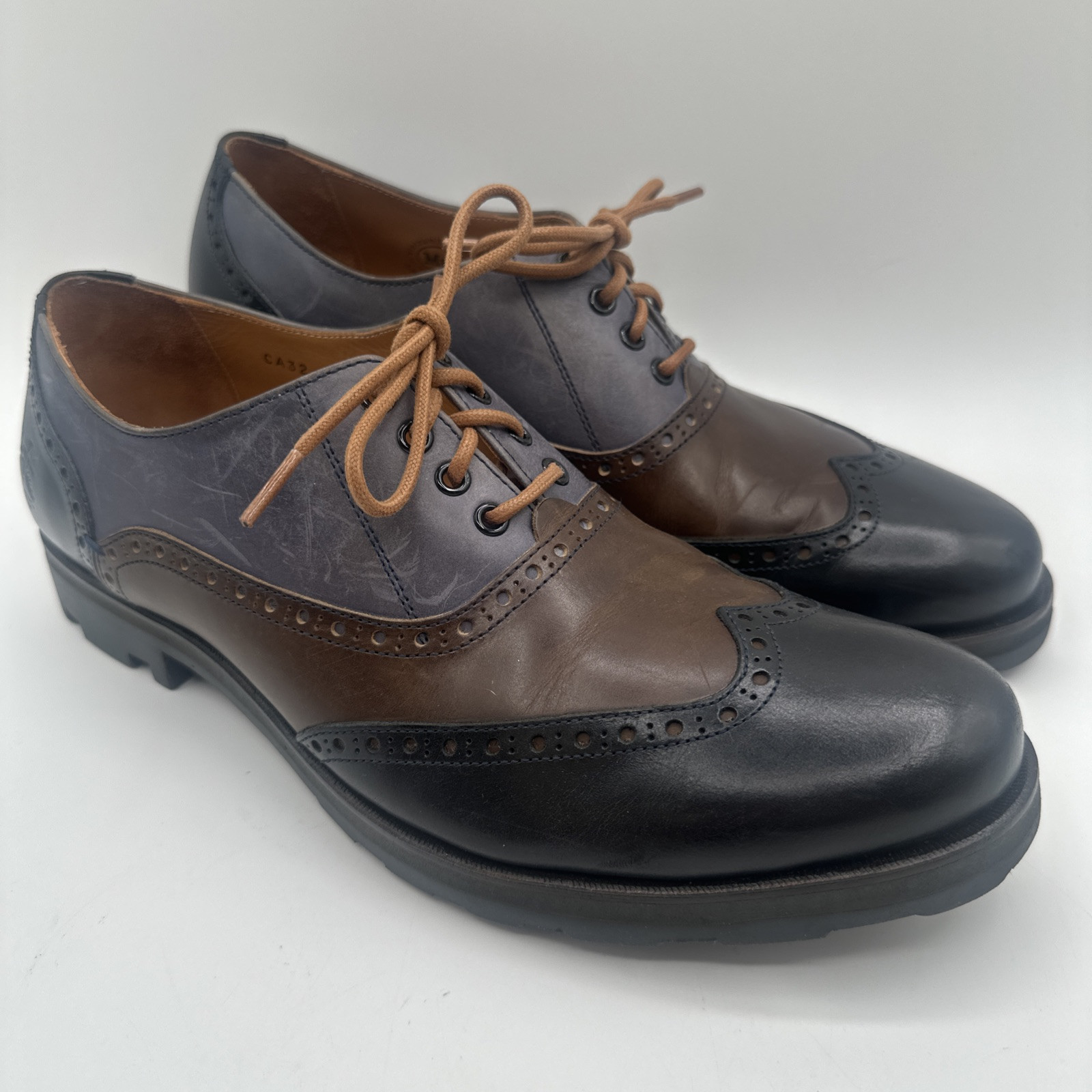 SAOLA Scarpe John Fluevog uomo 10 5 pelle Oxford punta alare angelo suola derby