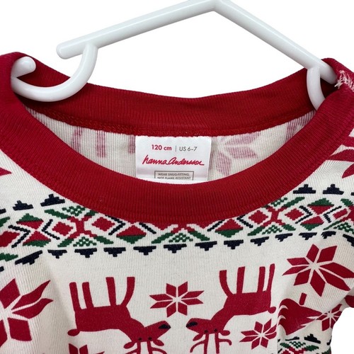 Hanna Andersson Size 120 US 6-7 Christmas Holiday Pajama Top Long Sleeve - Picture 2 of 3