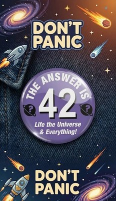 The Answer Is 42, kleiner Button Anstecker - 25 mm Durchmesser