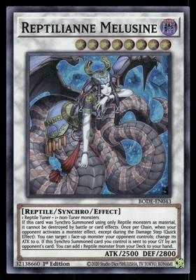 Yugioh Reptilianne Melusine BODE-EN043 Super Rare 1st Edition NM