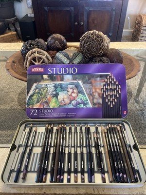 DERWENT Studio 24 Colour Pencils Tin Art Drawing Crafts Adult Not Complete Color