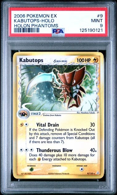Pokemon KABUTOPS DELTA SPECIES 9/110 Holo Rare (2006 Holon Phantoms) PSA 9