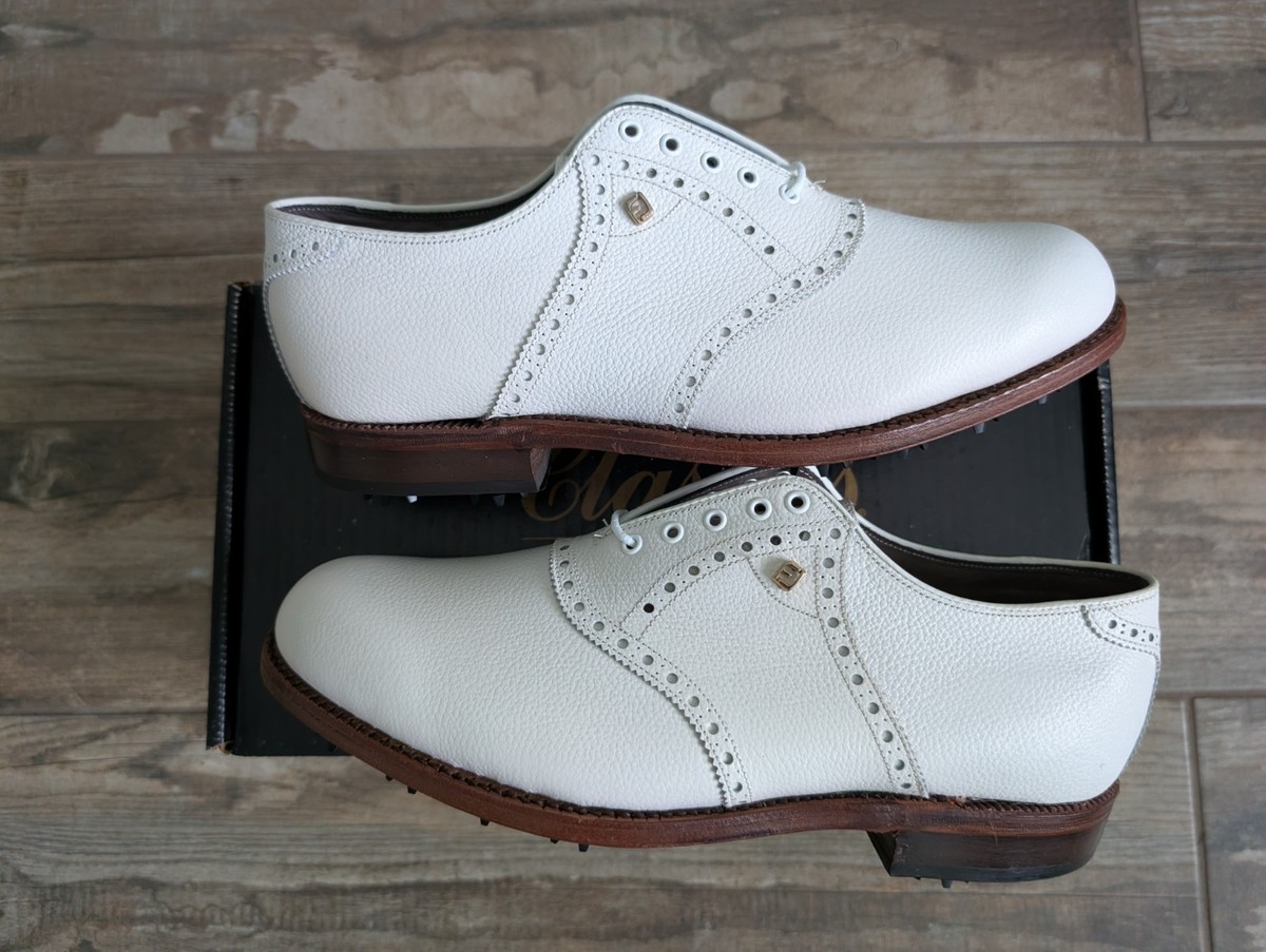NEW Vintage Footjoy Classics Mens Golf Shoes 51789 WH/WH 9E | eBay