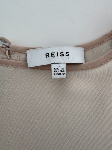 REISS Hermina beige elfenbein Shirt Plissee Detail formelle Bluse Top UK6 EUR34 *sehr guter Zustand* - Bild 8 von 9