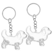 2 Pcs Dog Hair Storage Portable Transparent Pet Keepsake Keychain Box