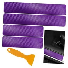 4 PCS Car Door Sill Protectors, Anti-Scratch 3D Carbon Fiber Auto Purple, 3D