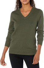 Amazon Essentials Women's Lightweight Long-Sleeve V-Neck Cotton Sweater