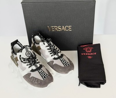 Versace Men\'s Chain Reaction Chunky Sneakers Gray 13.5 US (46.5) 1021575 IT NIB Versace Men main image 4