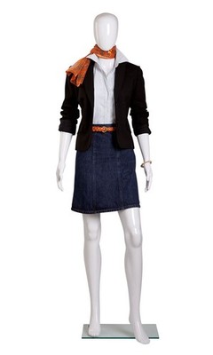 SSWBasics Female Glossy White Plastic Mannequin Pose 1