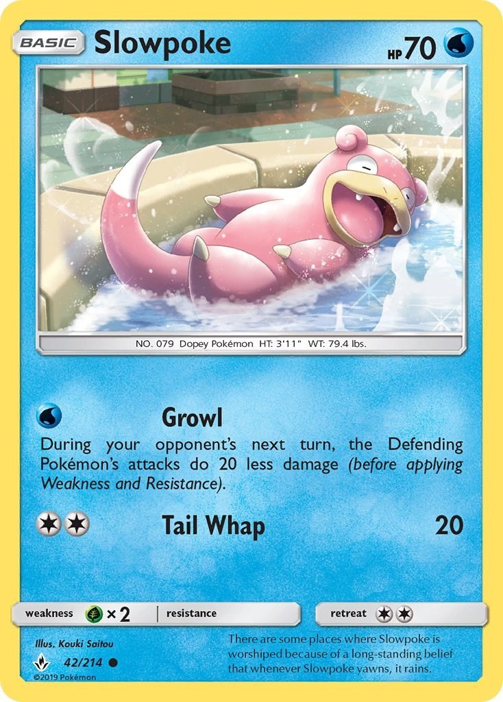Pokemon Slowpoke [SM - Unbroken Bonds - 42/214] NM FREE SHIP