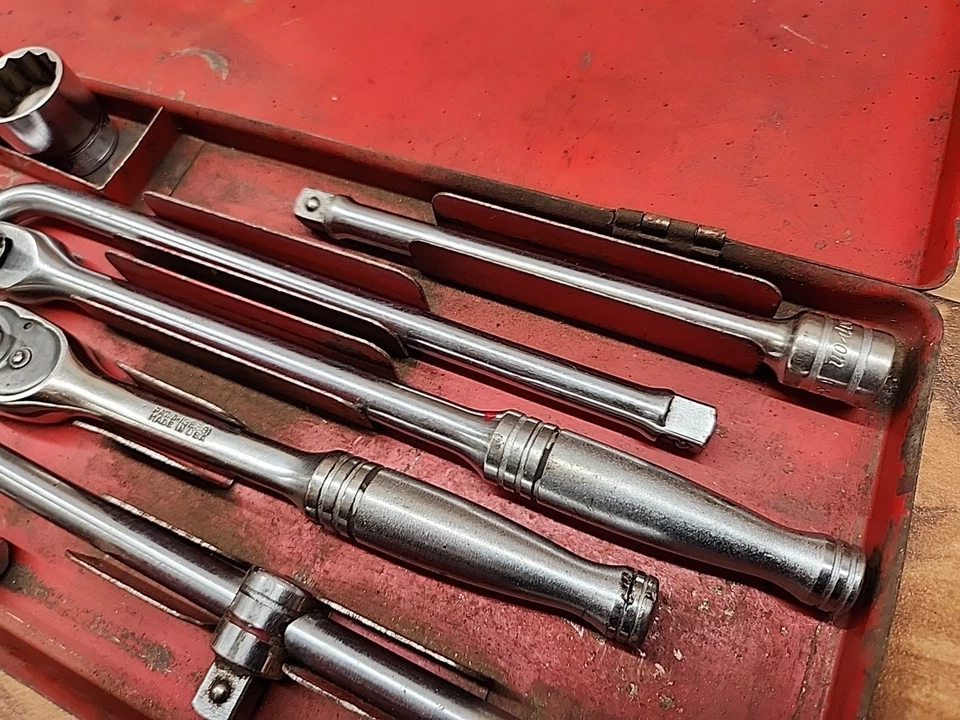 Vtg Snap-On Tools 3/8" Drive Breaker Bar Socket Extension General Service Set - Image 3 of 4