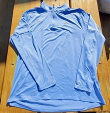 Nike Running Dri Fit Performance Long Sleeve 1/4 Zip Shirt Mens XL Blue