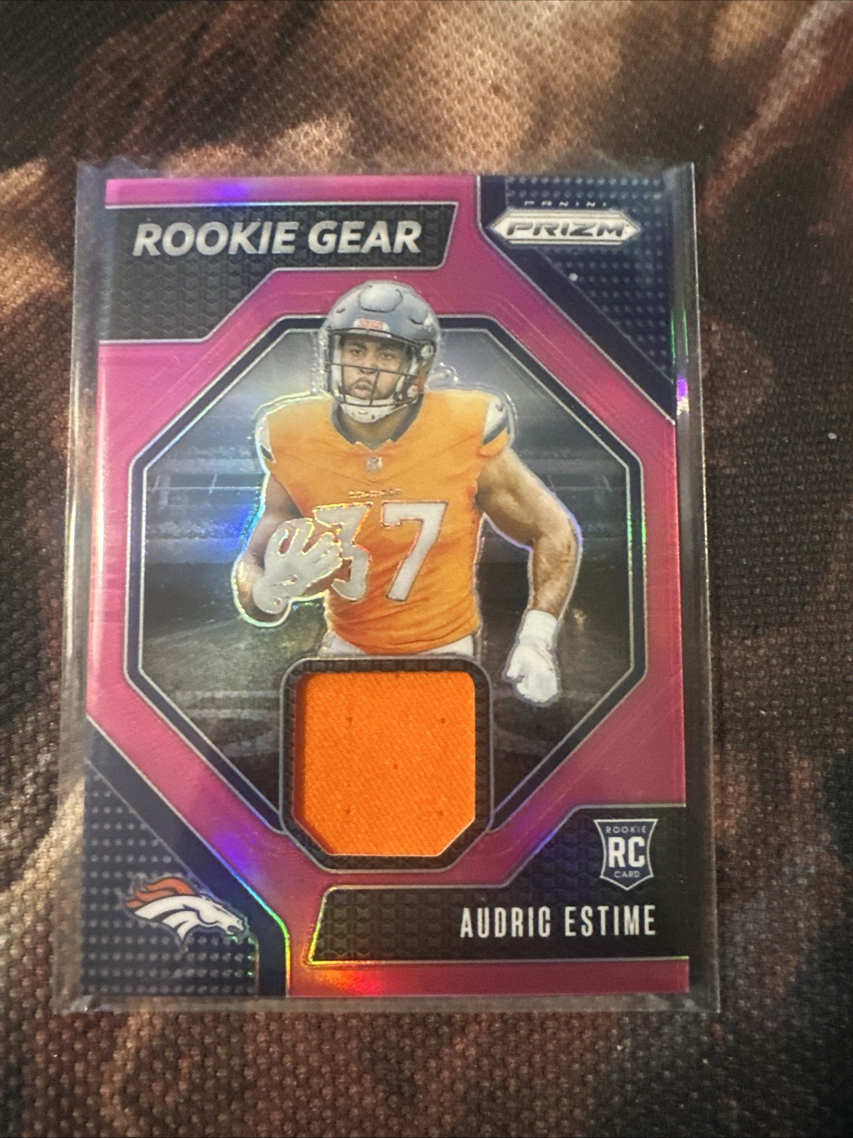2024 Panini Prizm - Rookie Gear Audric Estime #RG-AEE Pink Prizm (MEM, RC)