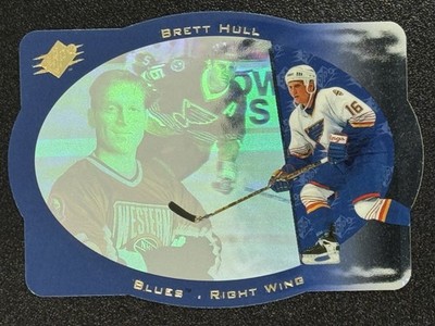 1996-97 SPx Hockey #40 Brett Hull Die-Cut Hologram Card St. Louis